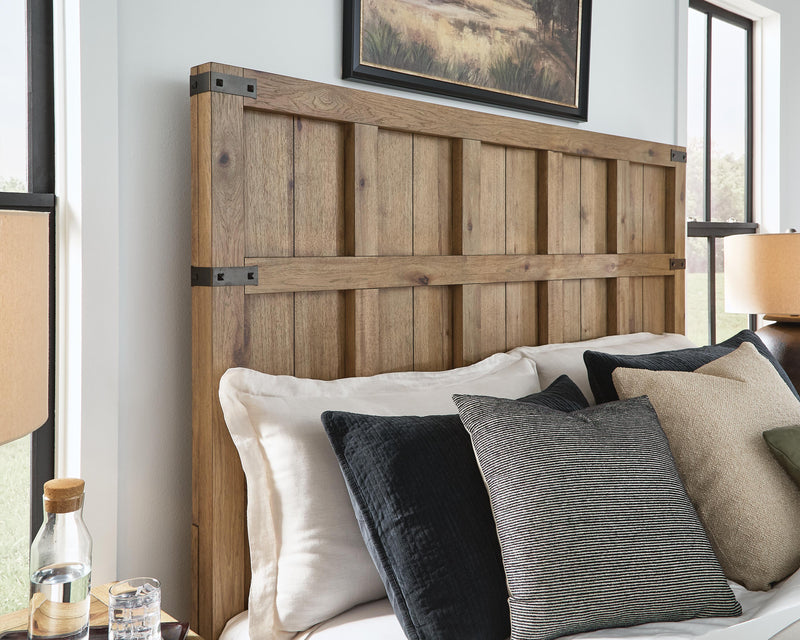 Ridgester Light Brown California King Panel Bed - B858B7