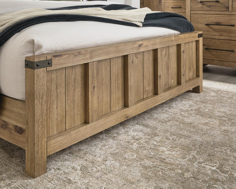 Ridgester Light Brown California King Panel Bed - B858B7