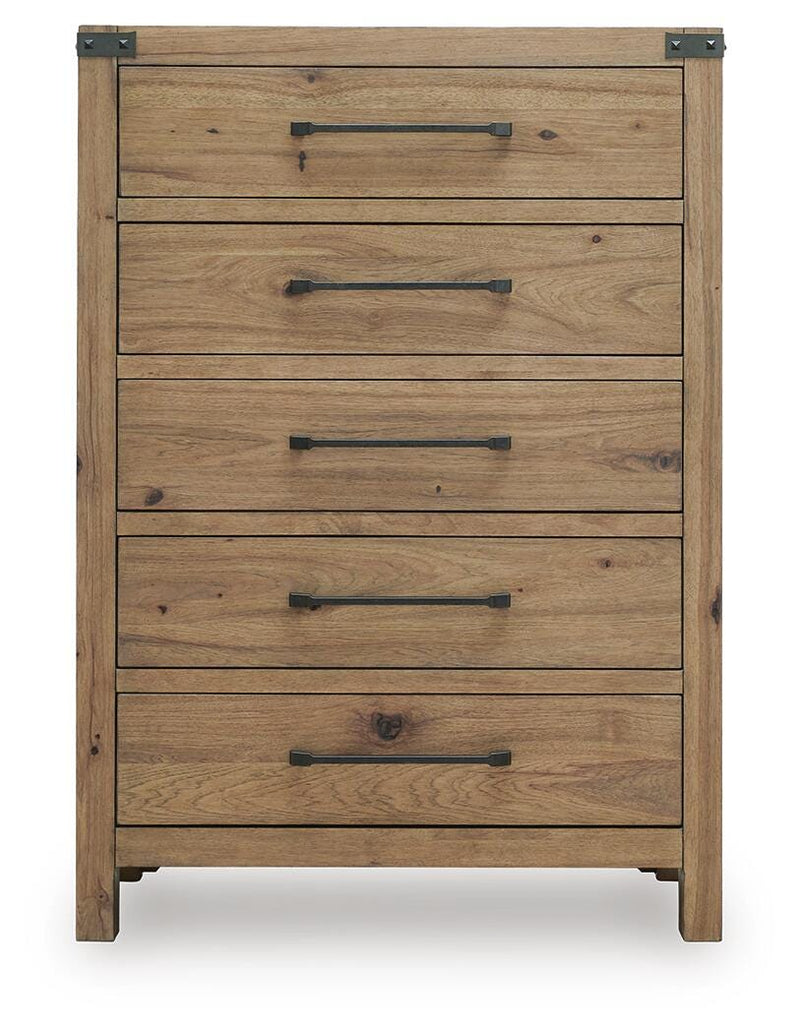 Ridgester Light Brown Chest of Drawers - B858-46