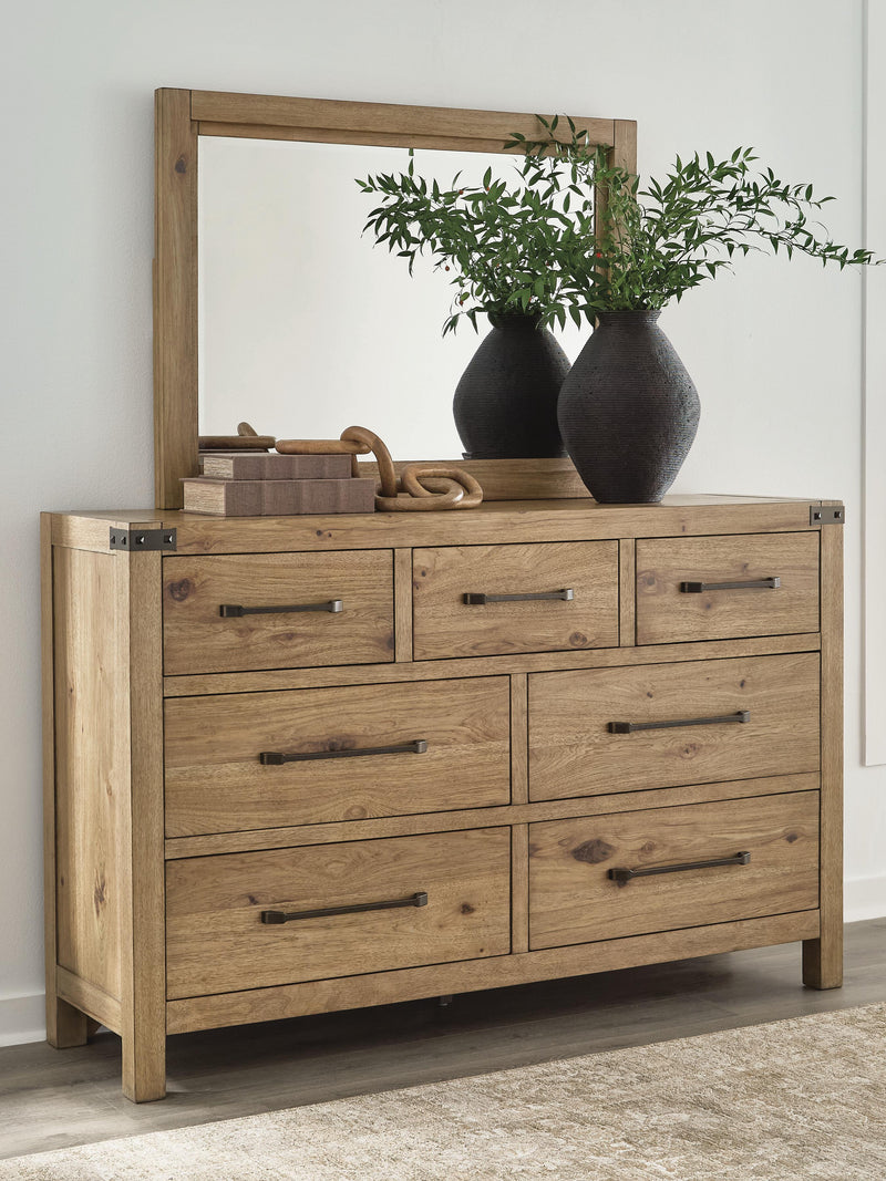 Ridgester Light Brown Dresser and Mirror - B858B1