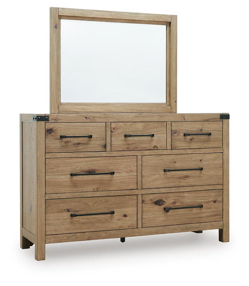 Ridgester Light Brown Dresser and Mirror - B858B1