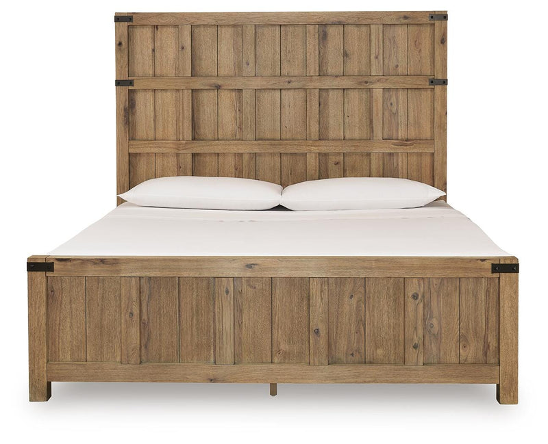 Ridgester Light Brown King Panel Bed - B858B6