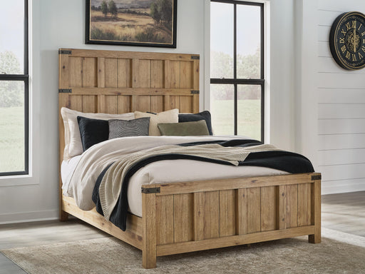 Ridgester Light Brown Queen Panel Bed - B858B2