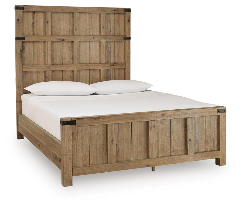 Ridgester Queen Panel Bed, Dresser and Mirror - B858B3