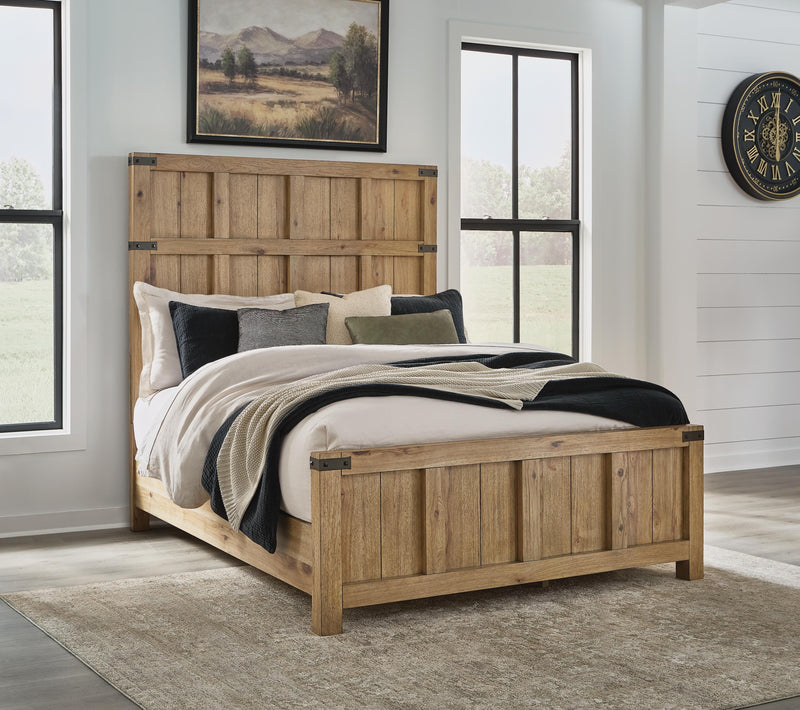 Ridgester Queen Panel Bed, Dresser and Mirror - B858B3