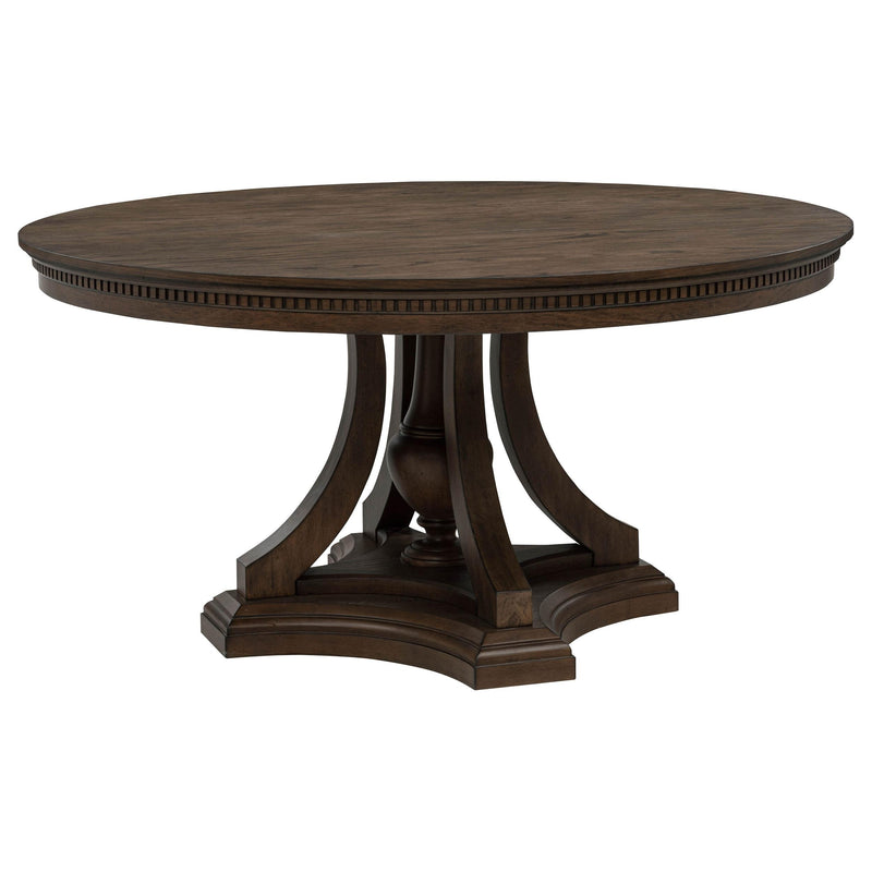 Ridgewell 5-piece Round Pedestal Dining Set Dark Oak - 104600-S5