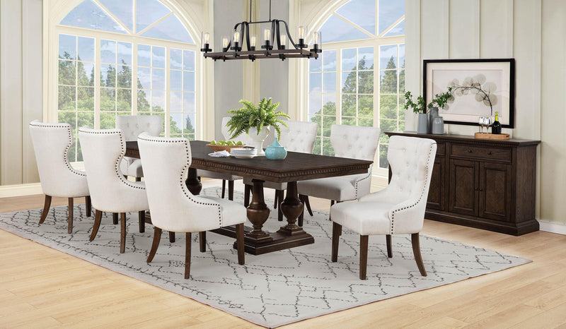 Ridgewell Rectangular Trestle Dining Table Dark Oak - 104601