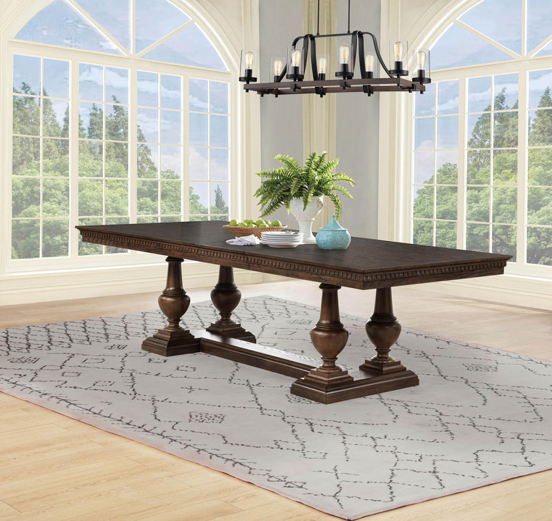 Ridgewell Rectangular Trestle Dining Table Dark Oak - 104601