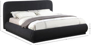 Rigby Boucle Fabric King Bed Black - Gate FurnitureKing Bed