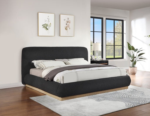 Rigby Boucle Fabric King Bed Black - Gate FurnitureKing Bed