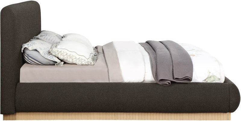 Rigby Boucle Fabric King Bed Brown - Gate FurnitureKing Bed