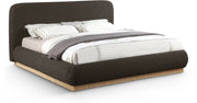 Rigby Boucle Fabric King Bed Brown - Gate FurnitureKing Bed