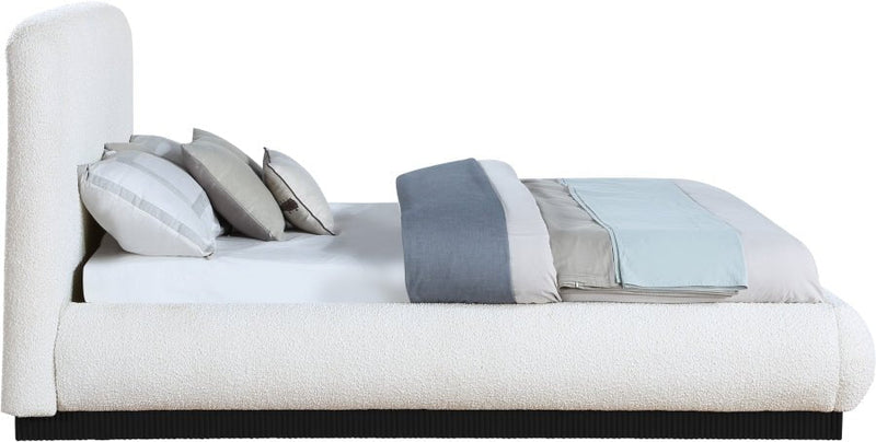 Rigby Boucle Fabric King Bed Cream - Gate FurnitureKing Bed
