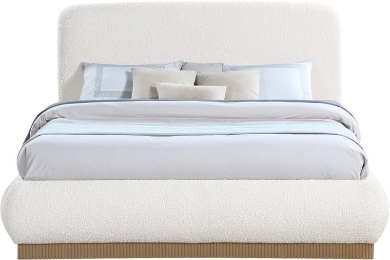 Rigby Boucle Fabric King Bed Cream - Gate FurnitureKing Bed