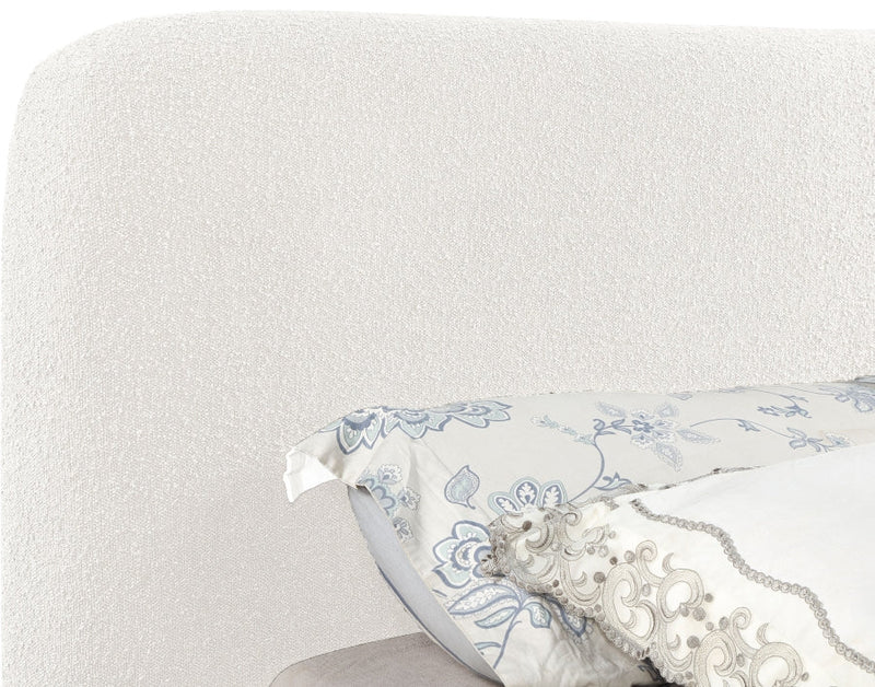 Rigby Boucle Fabric King Bed Cream - Gate FurnitureKing Bed