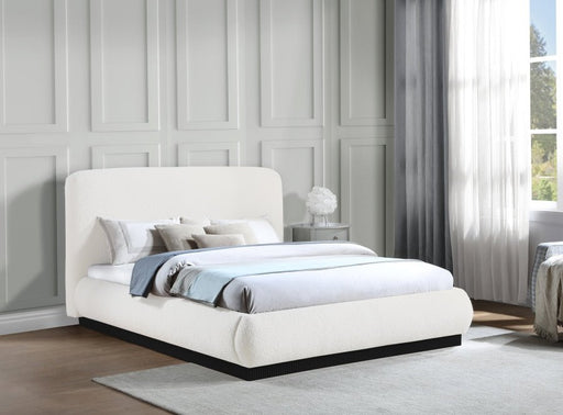 Rigby Boucle Fabric King Bed Cream - Gate FurnitureKing Bed