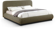 Rigby Boucle Fabric King Bed Olive - Gate FurnitureKing Bed