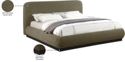 Rigby Boucle Fabric King Bed Olive - Gate FurnitureKing Bed