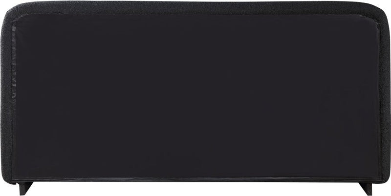 Rigby Boucle Fabric Queen Bed Black - Gate FurnitureQueen Bed