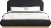 Rigby Boucle Fabric Queen Bed Black - Gate FurnitureQueen Bed