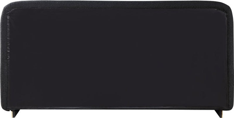 Rigby Boucle Fabric Queen Bed Black - Gate FurnitureQueen Bed