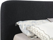 Rigby Boucle Fabric Queen Bed Black - Gate FurnitureQueen Bed