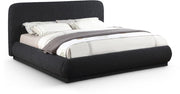 Rigby Boucle Fabric Queen Bed Black - Gate FurnitureQueen Bed