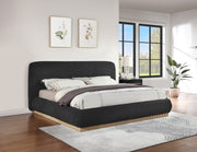 Rigby Boucle Fabric Queen Bed Black - Gate FurnitureQueen Bed