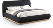 Rigby Boucle Fabric Queen Bed Black - Gate FurnitureQueen Bed