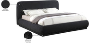 Rigby Boucle Fabric Queen Bed Black - Gate FurnitureQueen Bed