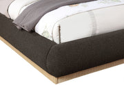 Rigby Boucle Fabric Queen Bed Brown - Gate FurnitureQueen Bed