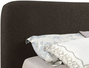 Rigby Boucle Fabric Queen Bed Brown - Gate FurnitureQueen Bed