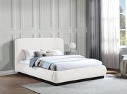 Rigby Boucle Fabric Queen Bed Cream - Gate FurnitureQueen Bed