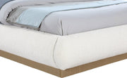 Rigby Boucle Fabric Queen Bed Cream - Gate FurnitureQueen Bed