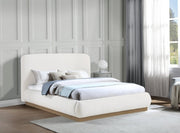 Rigby Boucle Fabric Queen Bed Cream - Gate FurnitureQueen Bed