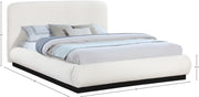 Rigby Boucle Fabric Queen Bed Cream - Gate FurnitureQueen Bed
