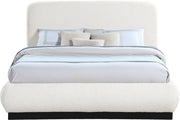Rigby Boucle Fabric Queen Bed Cream - Gate FurnitureQueen Bed