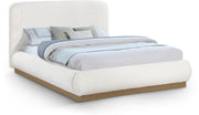 Rigby Boucle Fabric Queen Bed Cream - Gate FurnitureQueen Bed