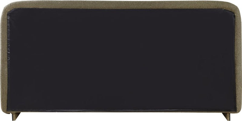 Rigby Boucle Fabric Queen Bed Olive - Gate FurnitureQueen Bed