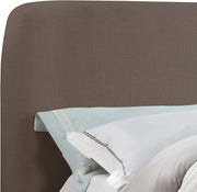 Rigby Linen Textured Fabric King Bed Brown - Gate FurnitureKing Bed