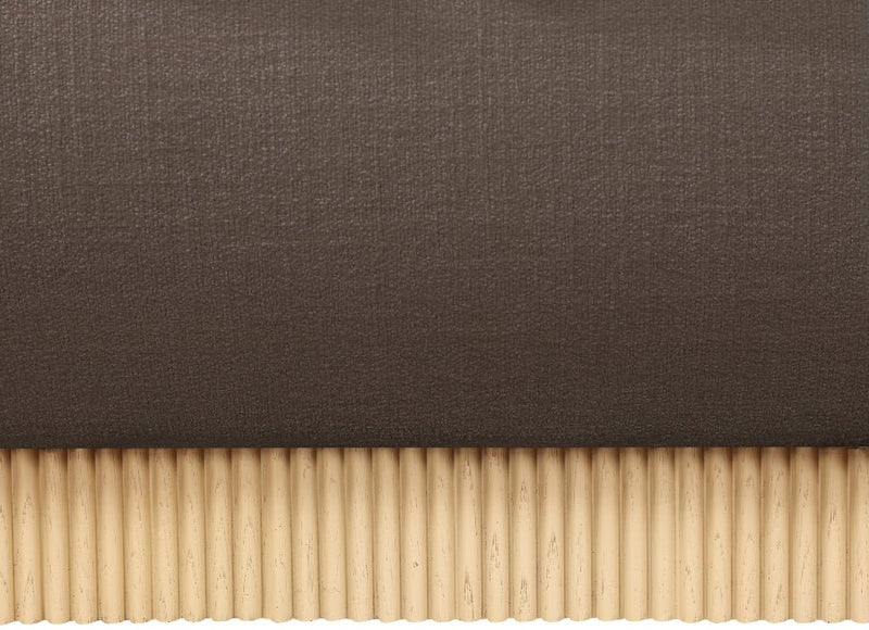 Rigby Linen Textured Fabric King Bed Brown - Gate FurnitureKing Bed