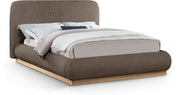 Rigby Linen Textured Fabric King Bed Brown - Gate FurnitureKing Bed