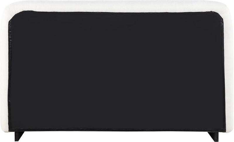 Rigby Linen Textured Fabric King Bed Cream - Gate FurnitureKing Bed