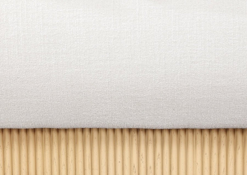 Rigby Linen Textured Fabric King Bed Cream - Gate FurnitureKing Bed