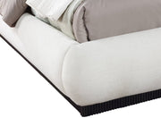 Rigby Linen Textured Fabric King Bed Cream - Gate FurnitureKing Bed