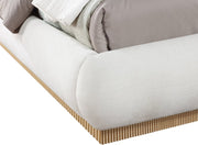 Rigby Linen Textured Fabric King Bed Cream - Gate FurnitureKing Bed