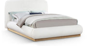 Rigby Linen Textured Fabric King Bed Cream - Gate FurnitureKing Bed