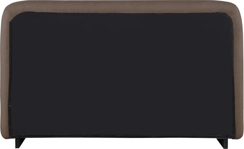 Rigby Linen Textured Fabric Queen Bed Brown - Gate FurnitureQueen Bed
