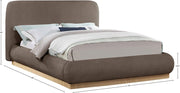 Rigby Linen Textured Fabric Queen Bed Brown - Gate FurnitureQueen Bed