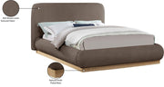 Rigby Linen Textured Fabric Queen Bed Brown - Gate FurnitureQueen Bed